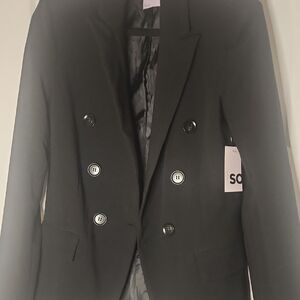 SO Black Blazer Elegant Suit Jacket